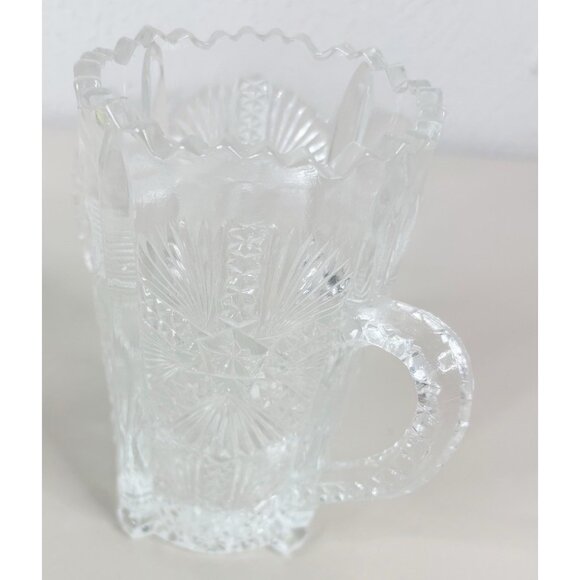 VTG Higbee 6" Paneled Glass "Thistle" Celery Vase w/ Double Handles Clear EUC - Picture 2 of 9